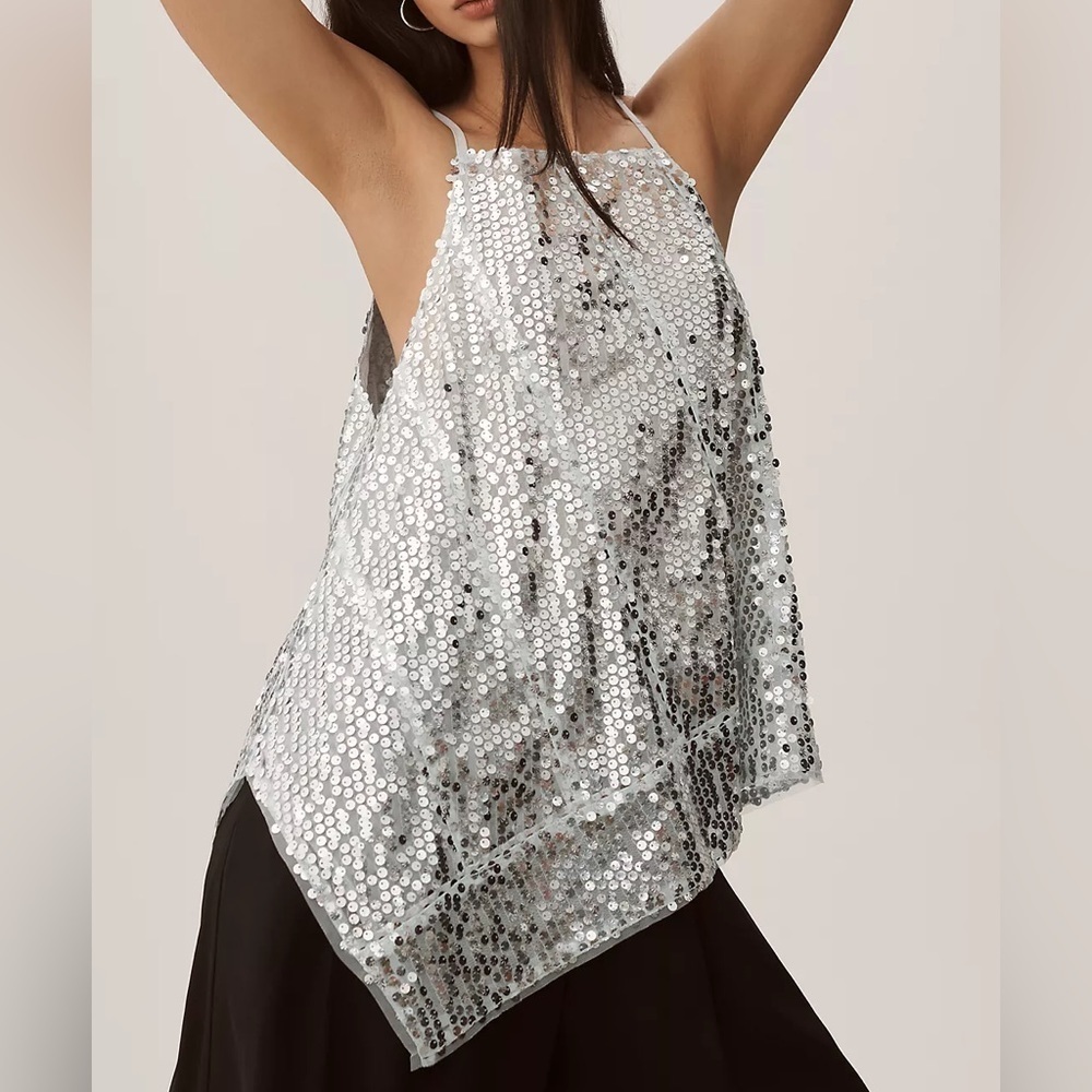 Anthropologie Sequin Halter Tank - Picture 3 of 4